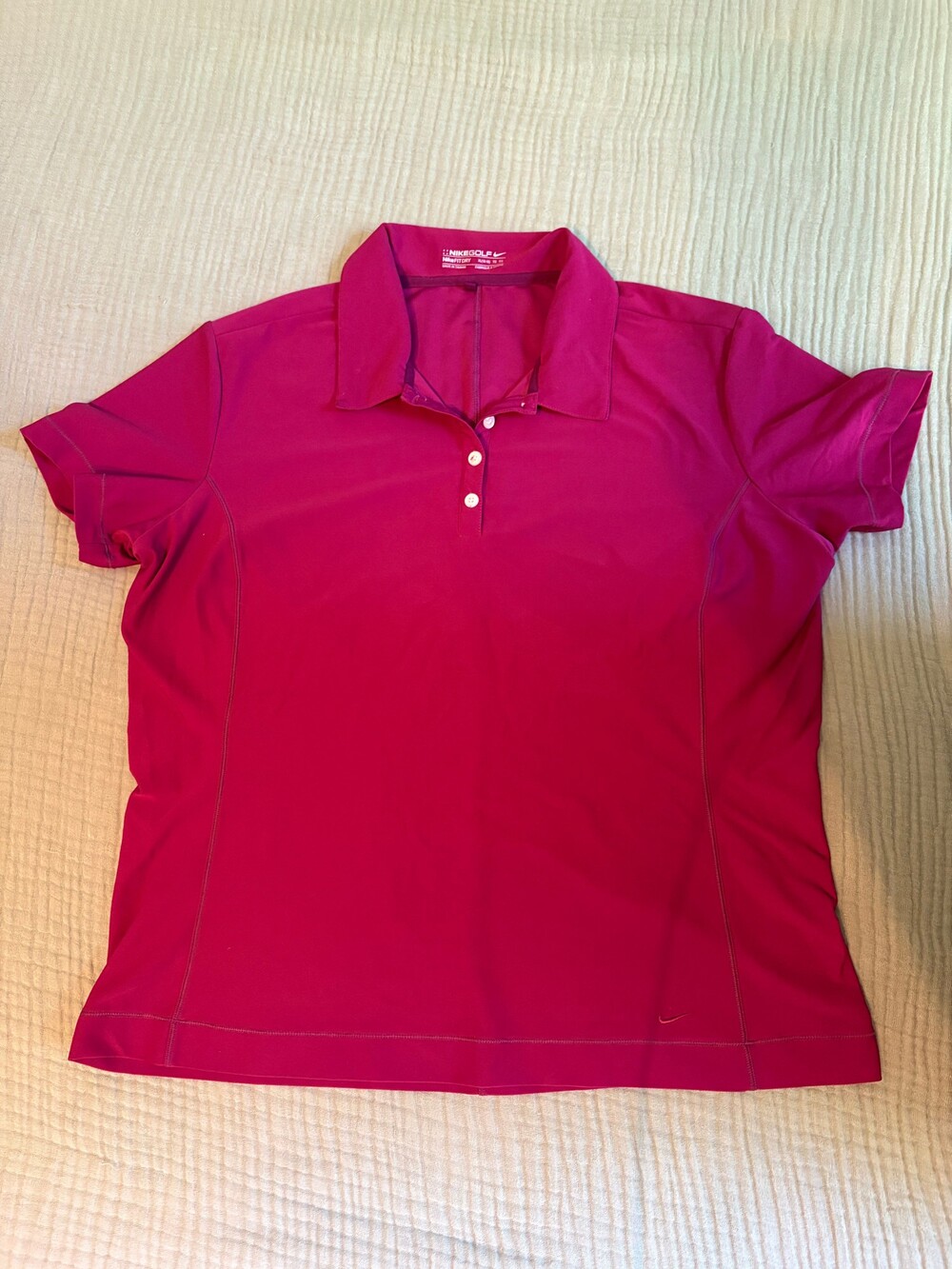 Nike Golf XL Pink Polo Shirt NikeFIT DRY Short Sleeve Collar